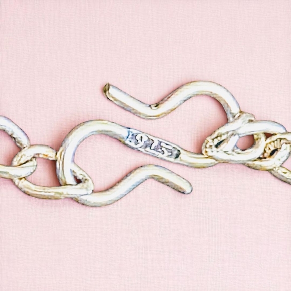 Natural Polished Angelite Stone Necklace With .925 Silver Chain - Picture 4 of 4